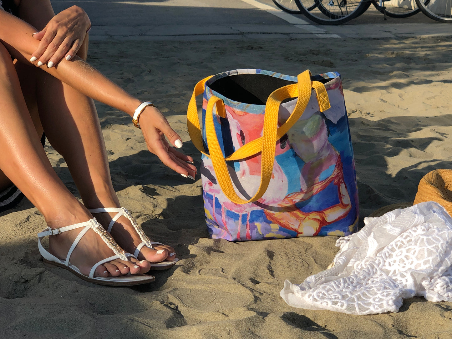 Summer Flamingos: Original Art Tote Bag