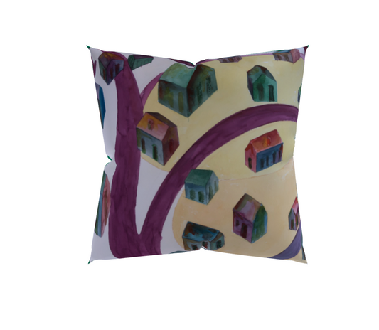 Watercolor Houses Premium Pillow Case