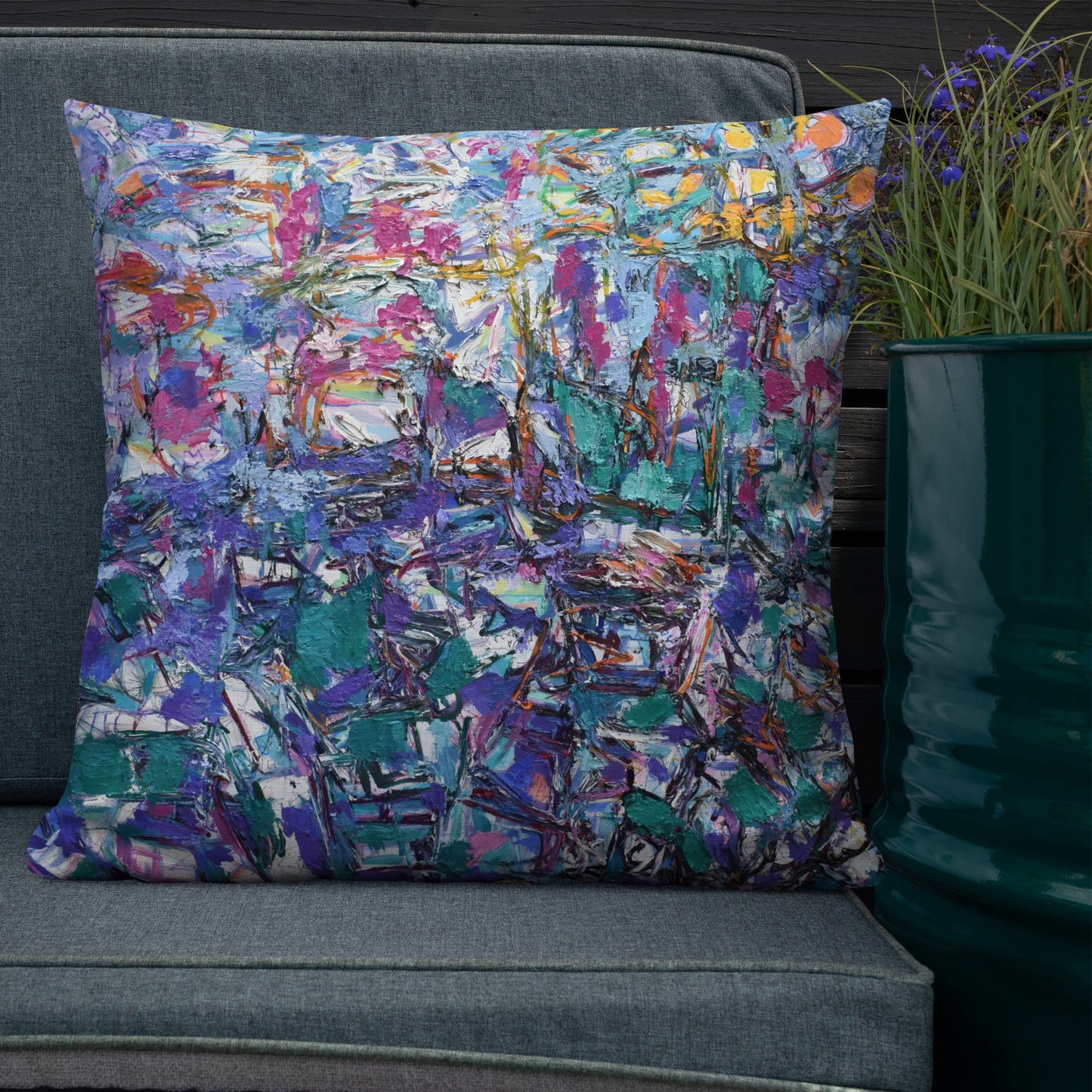 Premium Pillow: Abstraction in Purple