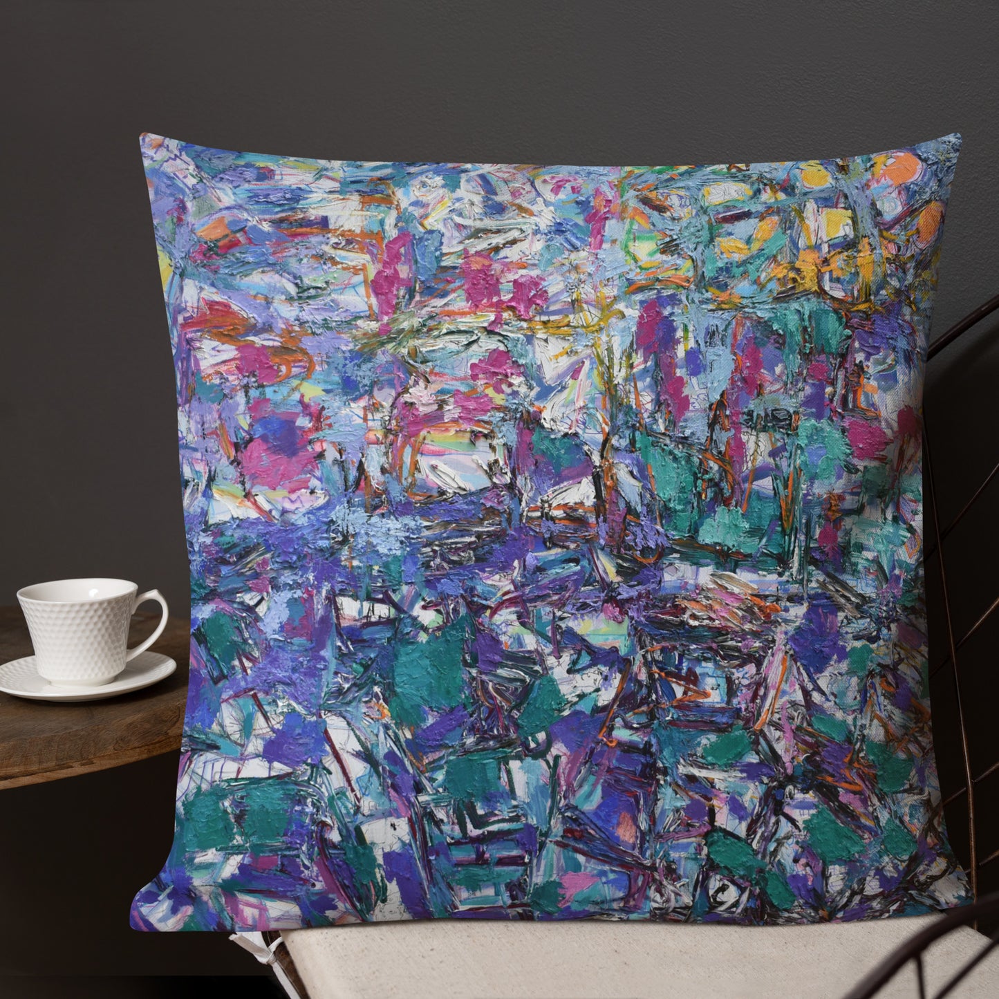 Premium Pillow: Abstraction in Purple
