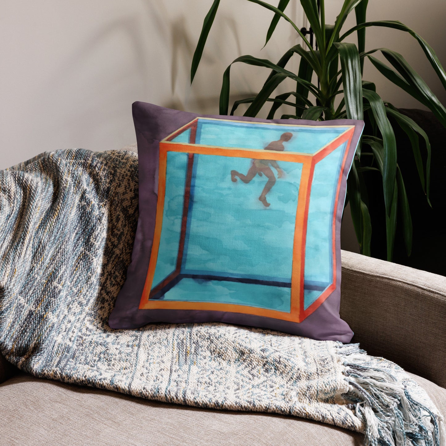 Floating, original watercolor Premium Pillow Case