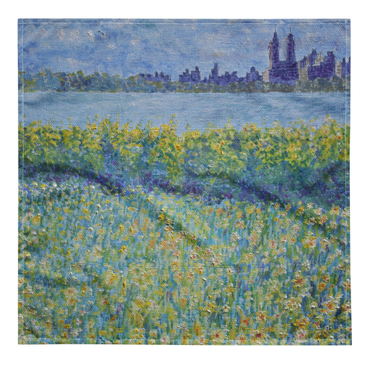 Central Park (Blue): Premium Original Art Scarf