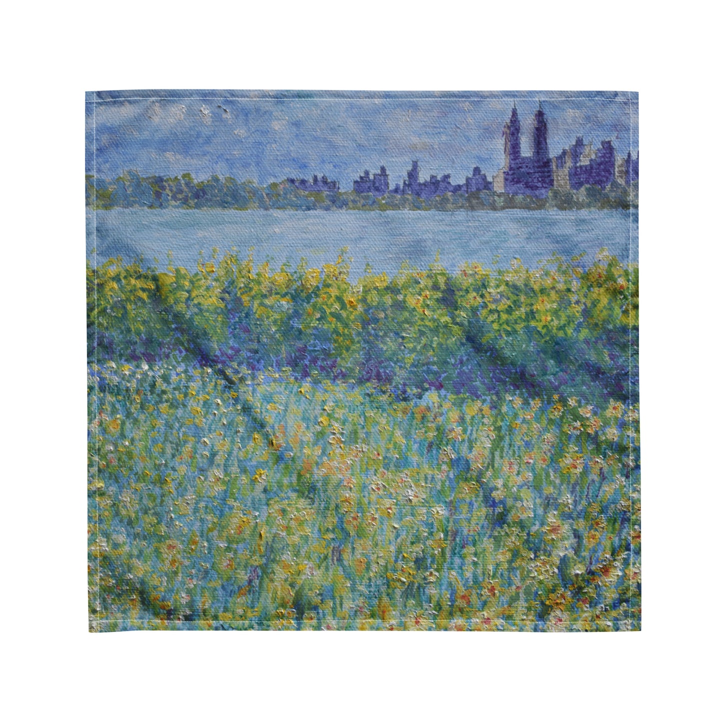 Central Park (Blue): Premium Original Art Scarf