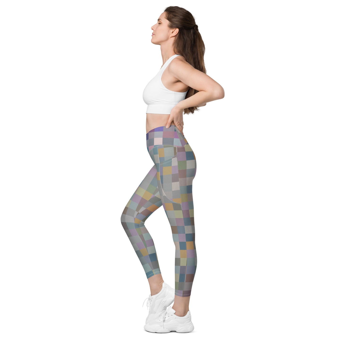 Pixel Paintings: Original Art Crossover Leggings with Pockets