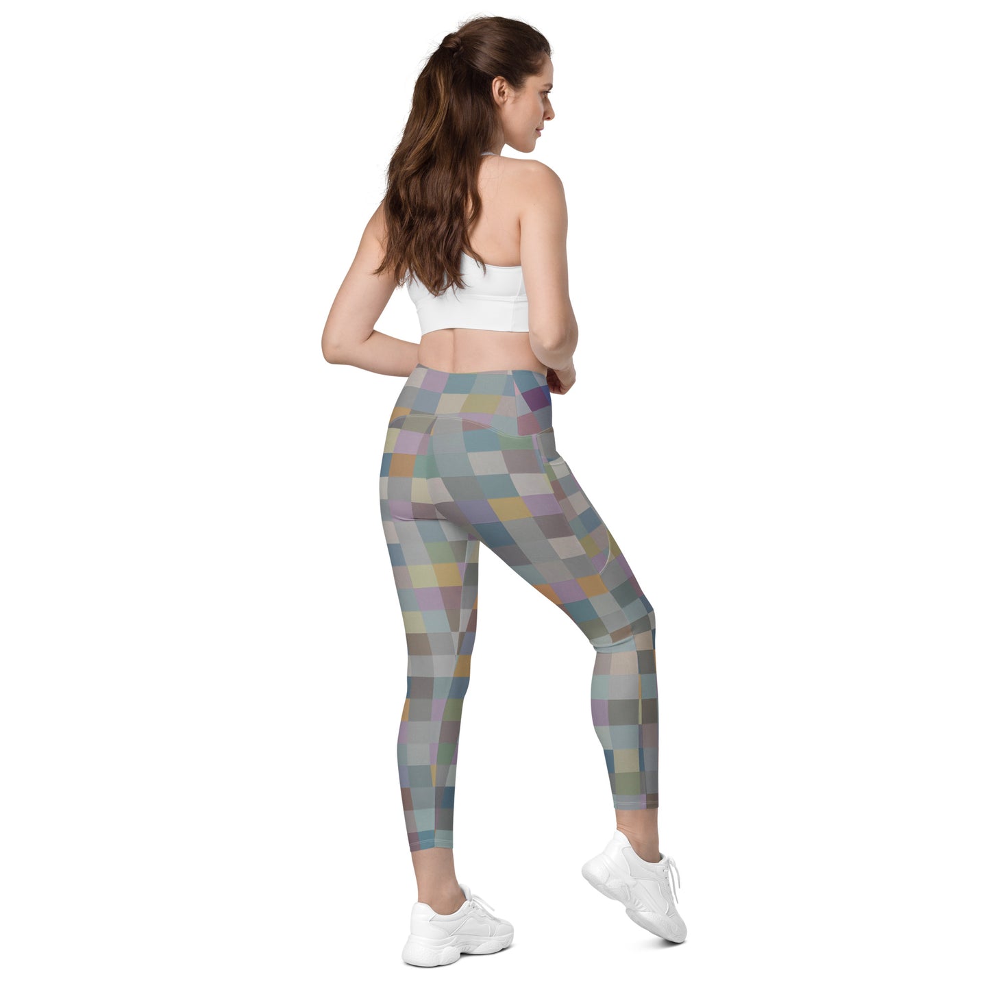 Pixel Paintings: Original Art Crossover Leggings with Pockets
