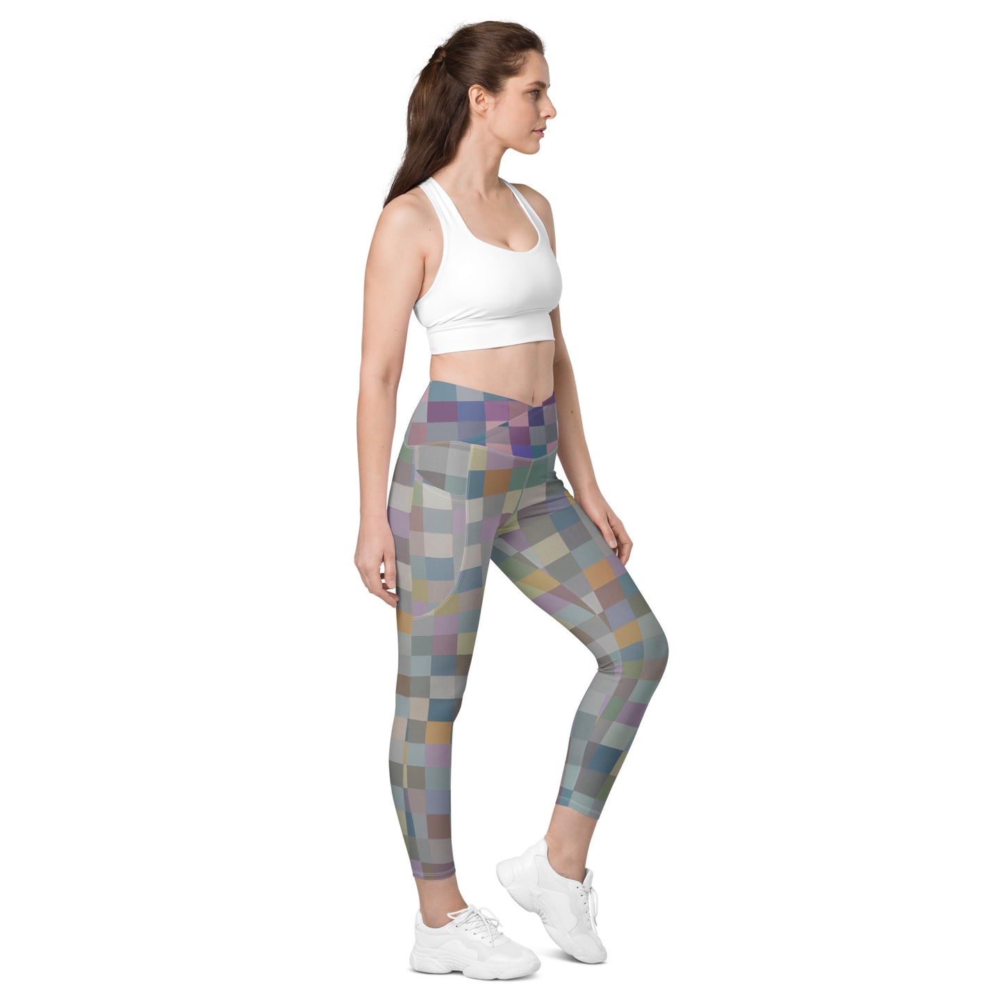 Pixel Paintings: Original Art Crossover Leggings with Pockets