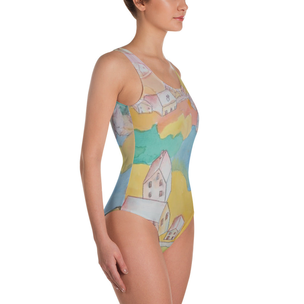 Townscape: Original Art One-Piece Swimsuit