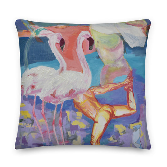 Summer Flamingos: Premium Original Art Pillowcase