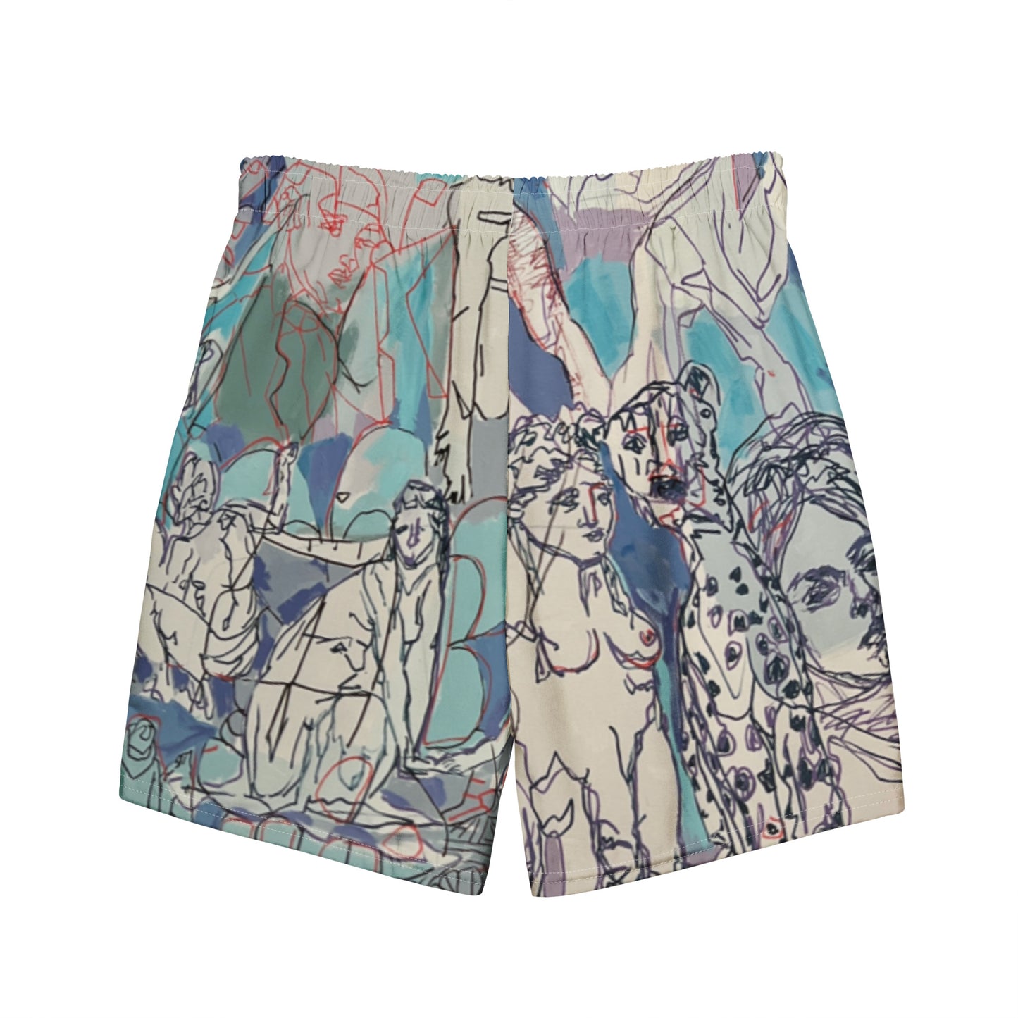 Blue Jungle: Original Art Men's Swim Trunks