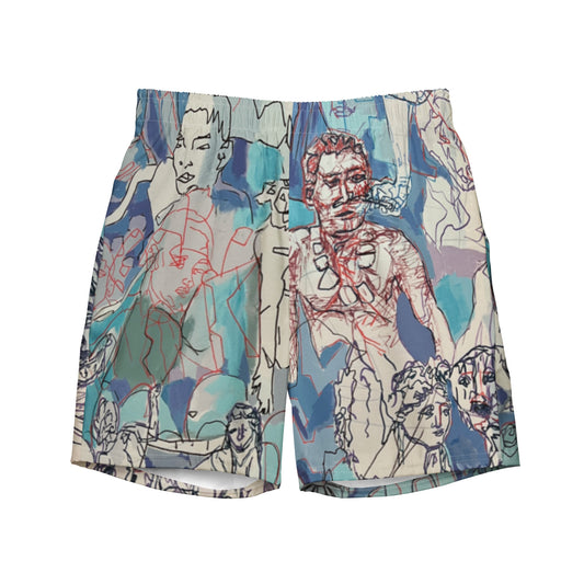 Blue Jungle: Original Art Men's Swim Trunks