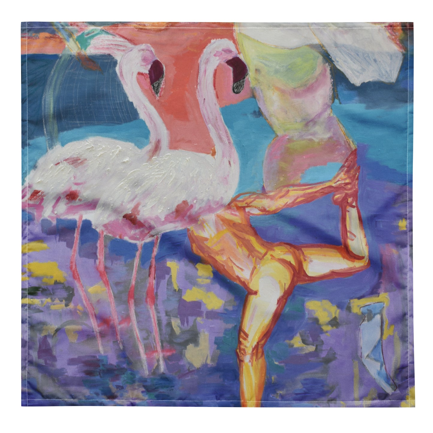Summer Flamingos: Premium Original Art Scarf