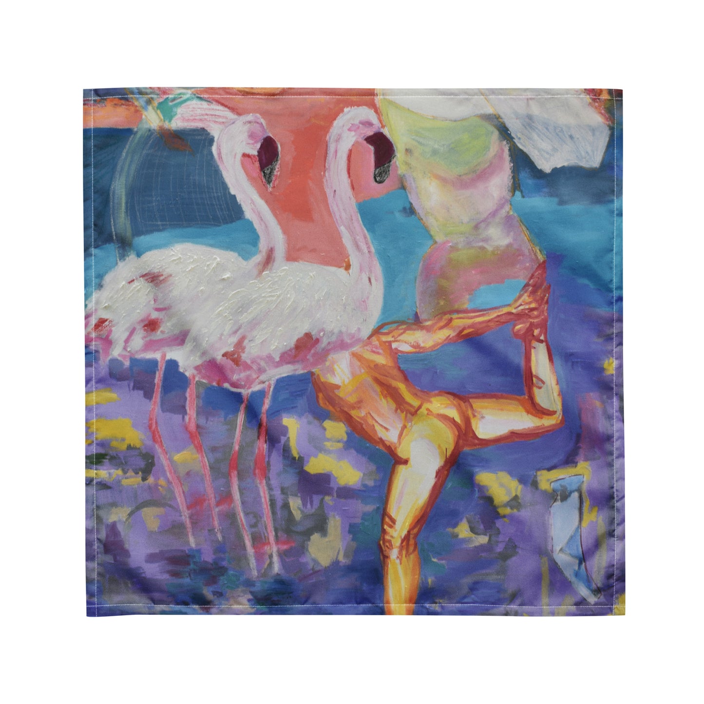 Summer Flamingos: Premium Original Art Scarf