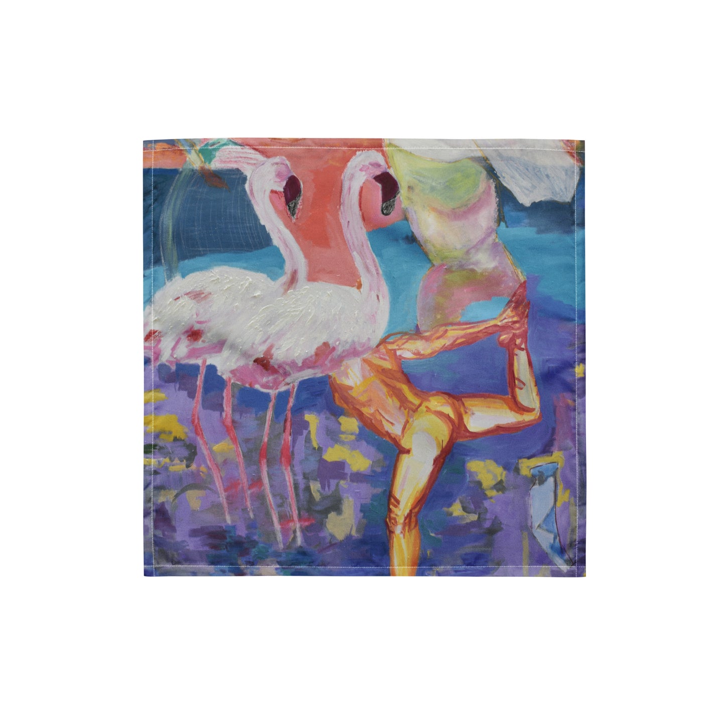 Summer Flamingos: Premium Original Art Scarf