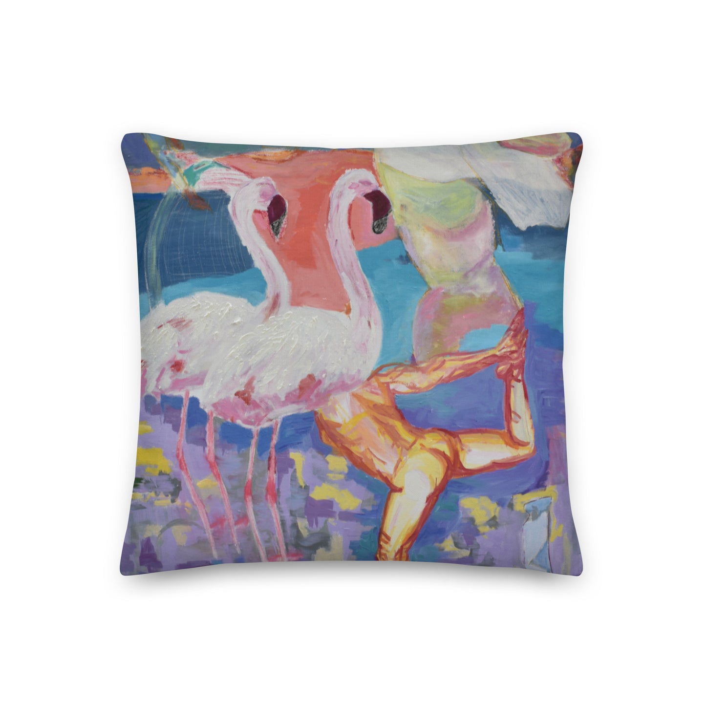 Summer Flamingos: Premium Original Art Pillowcase