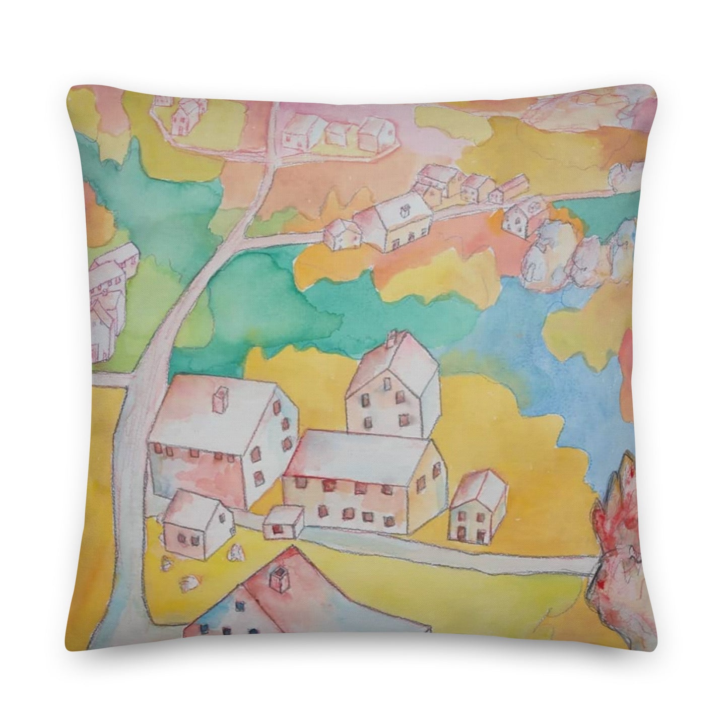 Townscape: Premium Original Art Pillowcase