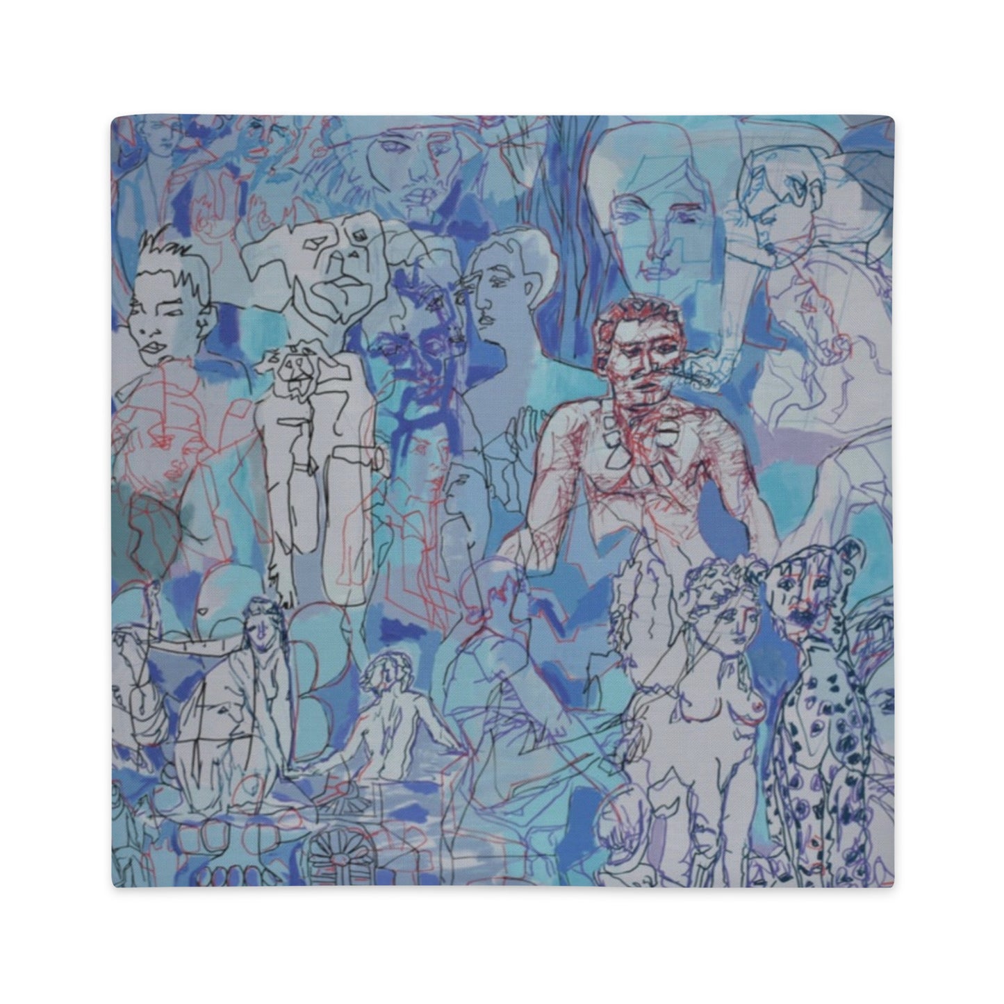 Blue Jungle: Premium Original Art Pillow Case